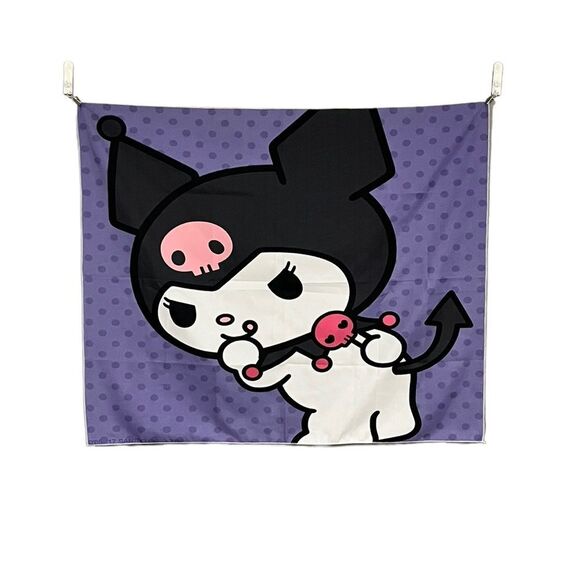 Sanrio Kuromi Cheeky But Charming Purple Black Wall Hanging Tapestry - Picture 1 of 5